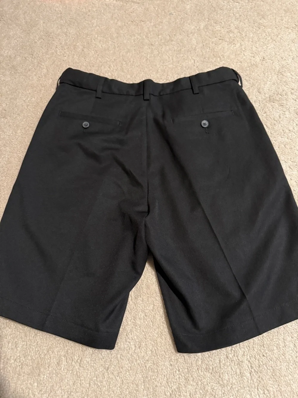 Men's Black Flat-Front Dress Golf Shorts